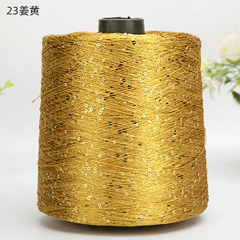 500G Glitter FancyYarn Sequin  Hand Crochet Thread Knitting Clothes Needleworkyarn With Sequins Knitting Yarn Needlework Sequins