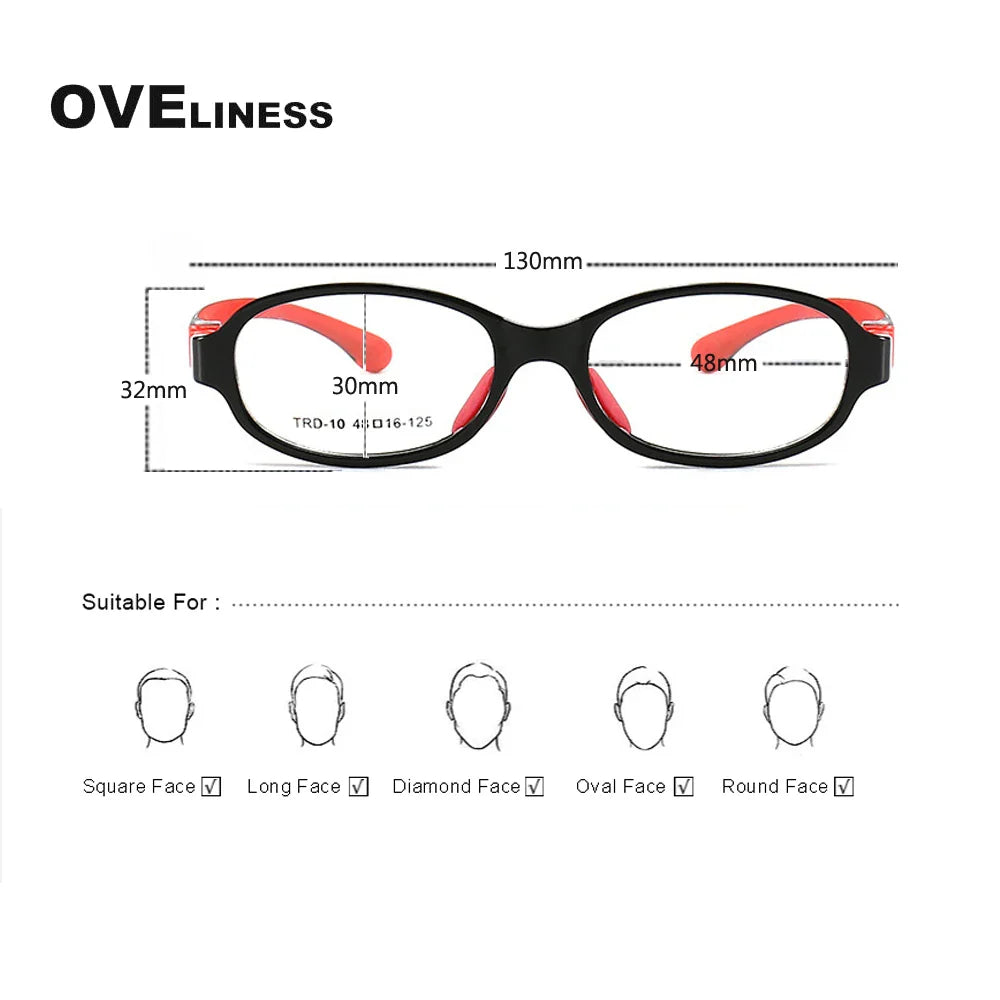 Kids Round Glasses Myopia Optical Eyeglasses Glasses Frame boy girl Prescription Silicone Flexible Children’s Glasses eyewear