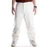 Plus Size Waist 30-46Inch Streetwear Baggy Jeans Men's Designer Clothes Embroidered Flower Wings Trousers Male