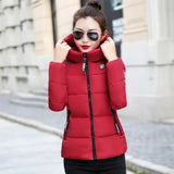 Women Winter Parkas Hooded Thick Warm Short Coat Elegant Slim Cotton Padded Jacket Korean Casual Outwear Female Clothes Street