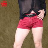 Mens Outdoor Exercise Close-Fitting Jeans Bermudas Breeches Clothing Boxer-Briefs Fashion Summer Slim-Fit Casual Denim Shorts