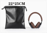 1pc High Quality PU Leather Soft Headphone Drawstring Bags Headset Earphone Data Cable Waterproof Storage String Bag Pouch