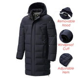 Men 2023 Winter New Plus Long Warm Thick Hood Parkas Jacket Coat Men Autumn Outwear Outfits Classic Windproof Pocket Parka Men