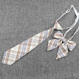 Hand-Made Necktie Bowtie Set High Quality Boy Girl School Suit Shirts Student Butterfly Striped Plaid 100%Cotton Accessory Trend