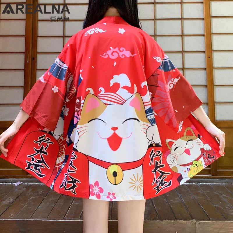 Japanese Kimono Traditional Clothing Crane Carp Anime Kimono Dress Shirts Women Samurai Haori Hombre Yukata Man Cardigan Shirt