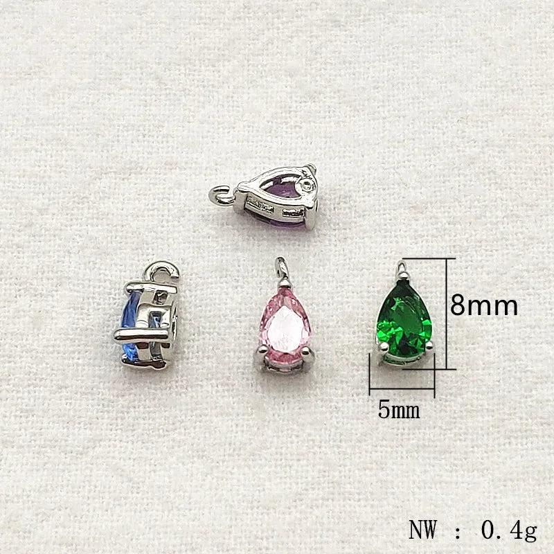 New Arrival! 8x5mm 100pcs Crystal Micro inlay Drop Charm For Handmade Necklace Earring DIY Parts Jewelry Findings & Components