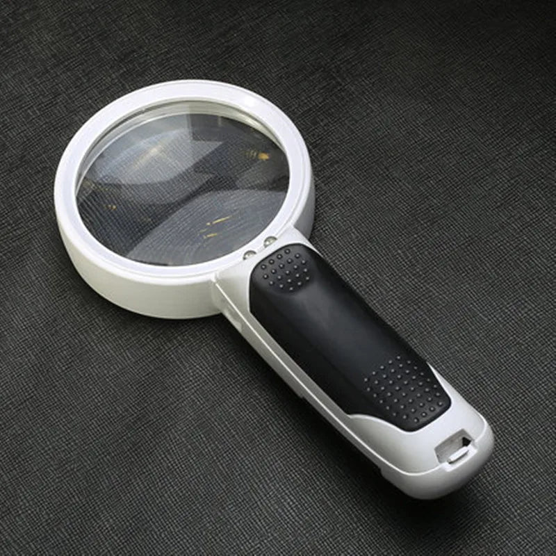 5 Times Optical Magnifying Glass With LED Lights Diameter 80mm Handheld Backlit Magnifier For Reading lupa con luz led