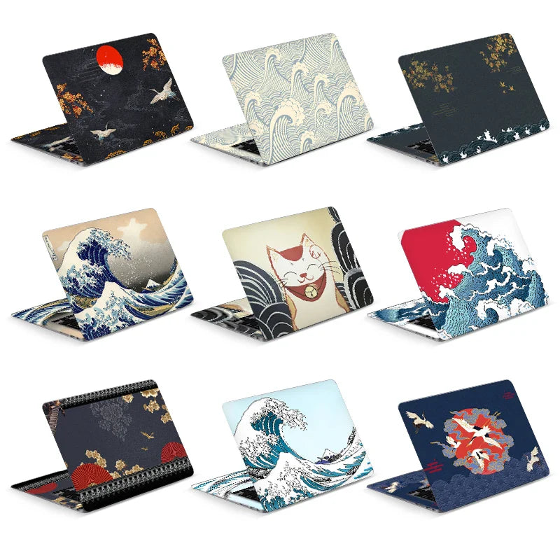 Universal Sea Wave Laptop Cover Sticker Skins Notebook Stickers 2pcs Decal 12"/13"/14"/15"/17"for Macbook /Lenovo/Asus/Hp/Acer