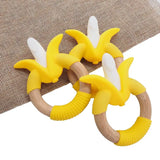 Chenkai 5PCS BPA Free Banana Shaped Silicone Teethers Baby Fruit Toothbrush Teething DIY Charm Necklace Jewelry Clip Food Grade