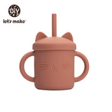 Let's Make Baby Feeding Straw Cup Baby Learning Feeding Bottles Anti-Hot Leakproof Safe Silicone Tableware Toddler Water Bottle