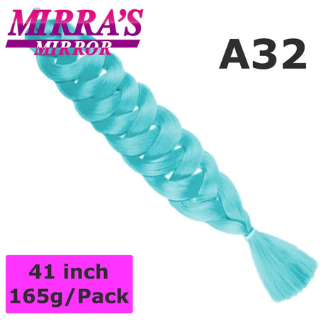 Mirra's Mirror 5 Packs Long Braiding Hair 82 Inch Jumbo Braid Hair Extensions Pure White Yellow Red Blue Synthetic Hair For Bulk