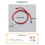 La Monada Elephant Charm Red Thread For Hand 925 Sterling Silver Bracelet Women Red String Rope Bracelets For Women Silver 925