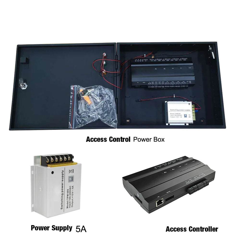 1 2 4 door Security Access Controller with Back Up battery Function 5A Power Box  Tcp/Ip Access Control Board