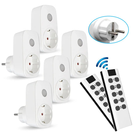 Smart Home EU French Socket Power Plug 433Mhz Universal Remote Control Controller Wireless Switch 16A 220V Programmable Outlets