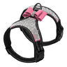 Reflective Dog Harness Nylon Pitbull Pug Small Medium Dogs Harnesses Vest Bling Rhinestone Bowknot Dog Accessories Pet Supplies