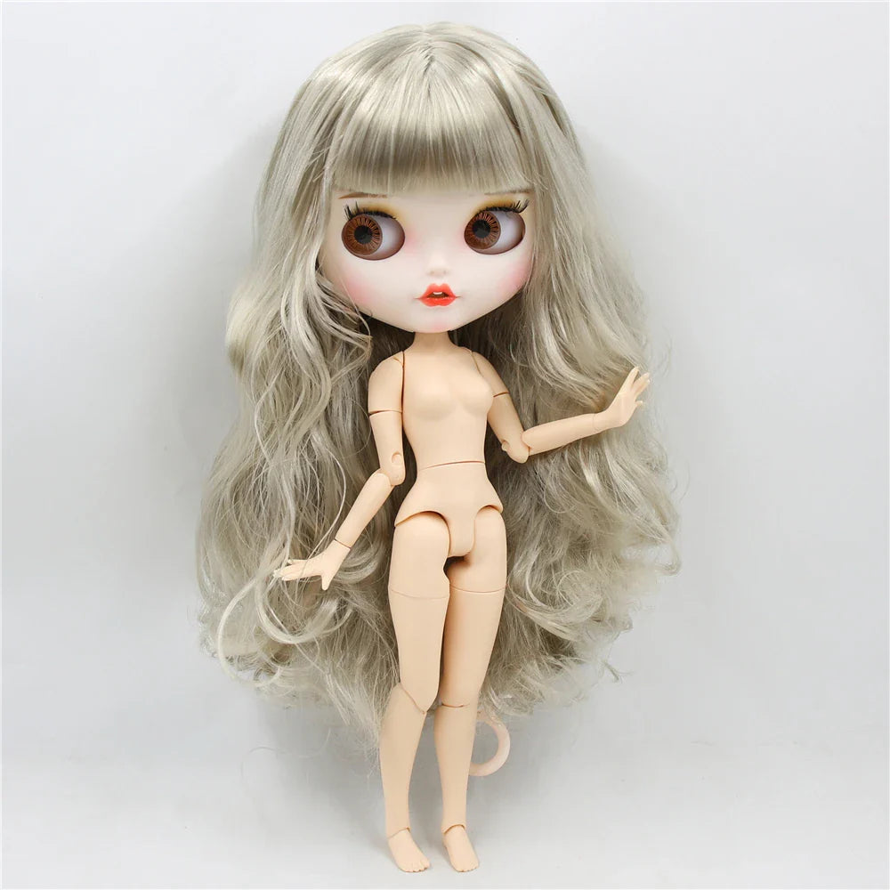 ICY DBS Blyth doll 1/6 bjd joint body white skin matte face nude doll anime toy smiling face doll girls gift