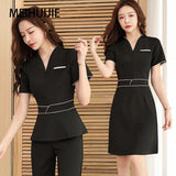 Esthetic Uniform Summer Short Sleeve Beauty Salon Suit Women's Spa Beautician Clothing Hotel Massage Workwear Korean Overalls