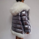 Maomaokong 2023 Women Winter Natural Real Fur Collar Thick White Duck Down Jacket Luxury Female Clothes Outerwear Puffer Coat