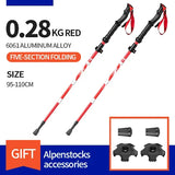 BSWOLF 2Pcs Ultralight Trekking Poles  Walking Sticks Hiking Canes  Folding Aluminum Walking Pole  Nodic Walking Sticks