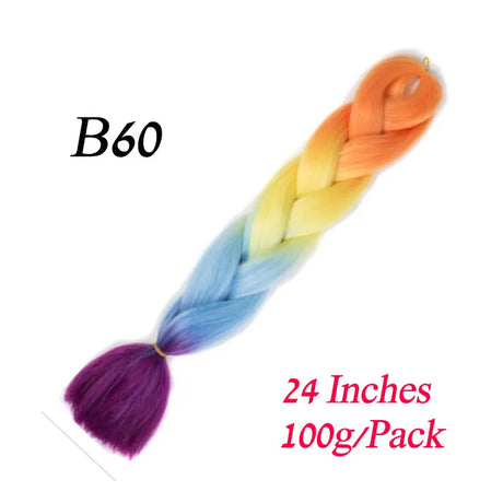 Synthetic Jumbo Braiding Hair Extension 24 " Heat Resistant Fiber In Bulk Ombre Synthetic Jumbo Braids Hair For Red Black Women