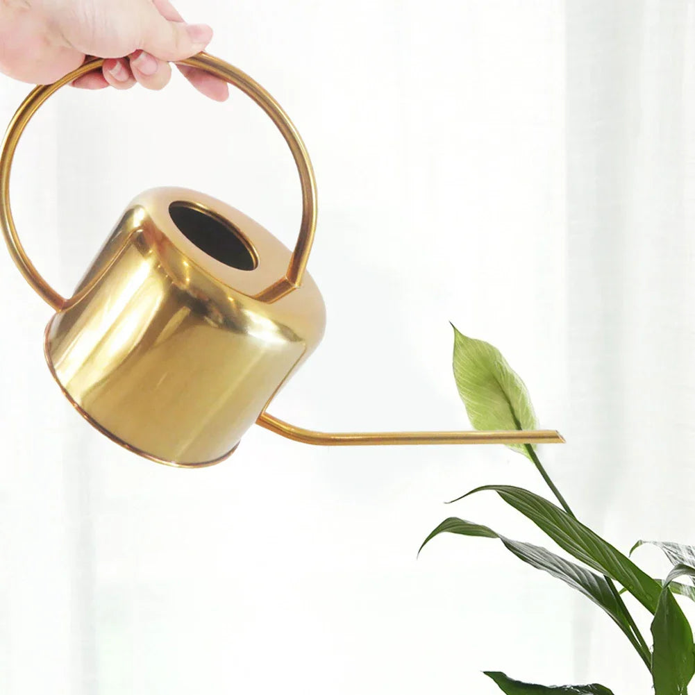 1300ml Watering Can Gold Color Stainless Steel Pot Long Spout Home Plant Pot bottle Watering Device meaty bonsai garden tool #W0