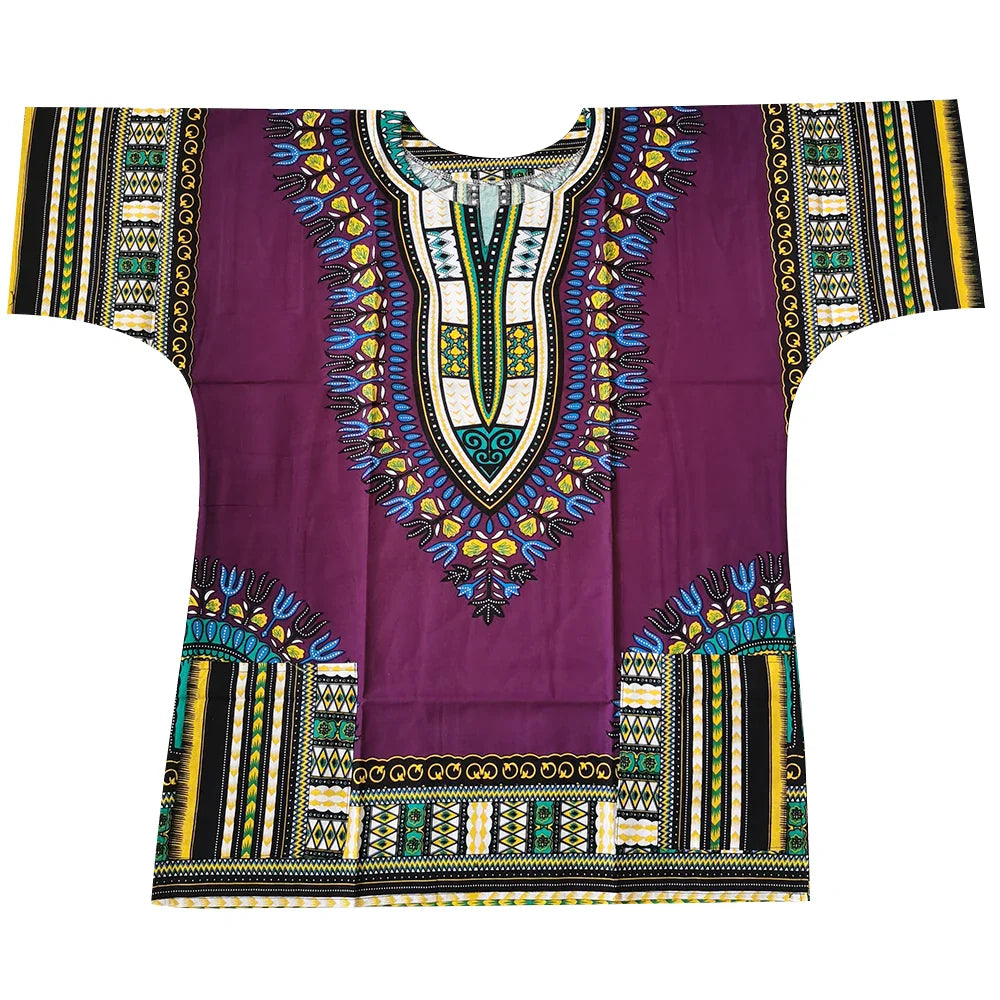 New fashion design African traditional printed 100% cotton Dashiki T-shirts for unisex