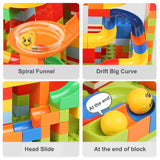 165/330pcs Small Size Marble Race Run Blocks DIY Construction Building Blocks Funnel Slide Blocks Educational Toys For Children