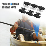 6 Sets Kayak Screws Nuts Hardware Boat Screw Mounting Nut for Rail Canoe Kayak Track Mounting System Fishing Boat Accessories