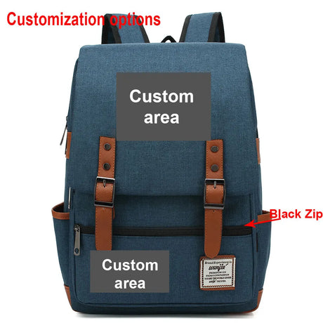 Customized Print DIY Your Like Photo or Logo Boy Girl Student School Bag Teenagers Schoolbags Canvas Women Bagpack Men Backpack