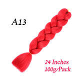 Synthetic Jumbo Braiding Hair Extension 24 " Heat Resistant Fiber In Bulk Ombre Synthetic Jumbo Braids Hair For Red Black Women