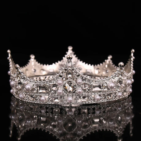 Wedding Crown Gold Silver Color Rhinestone Crystal Diadem Queen Crown Princess Tiaras Bridal Hair Jewelry Party Hair Accessories