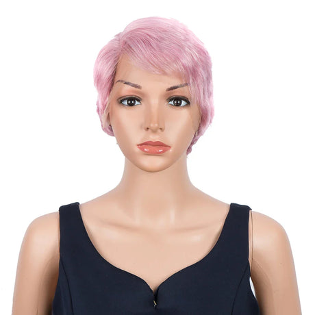 Trueme Short Pixie Cut Lace Wig Colored Brazilian Lace Front Human Hair Wigs Ombre Blonde Brown Part Lace Human Wigs For Women