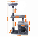 Luxury Pet Cat Tree House Condo Furniture Multi-Layer Cat Tower with Ladder Natural Sisal Scratching Post Climbing Jumping Toy