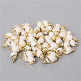 10PCS Natural White Shell Charms Tiny Conch Cowrie Beach Sea Shells Pendant for DIY Jewelry Making Necklace Bracelet Vacation