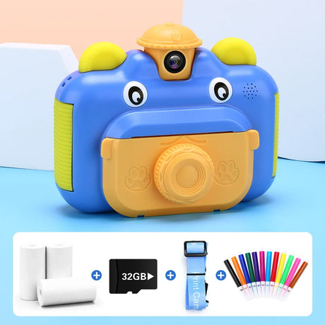 Kids Camera Instant Print Camera for Children 1080P HD Video Photo Camera Toys with 32GB Card