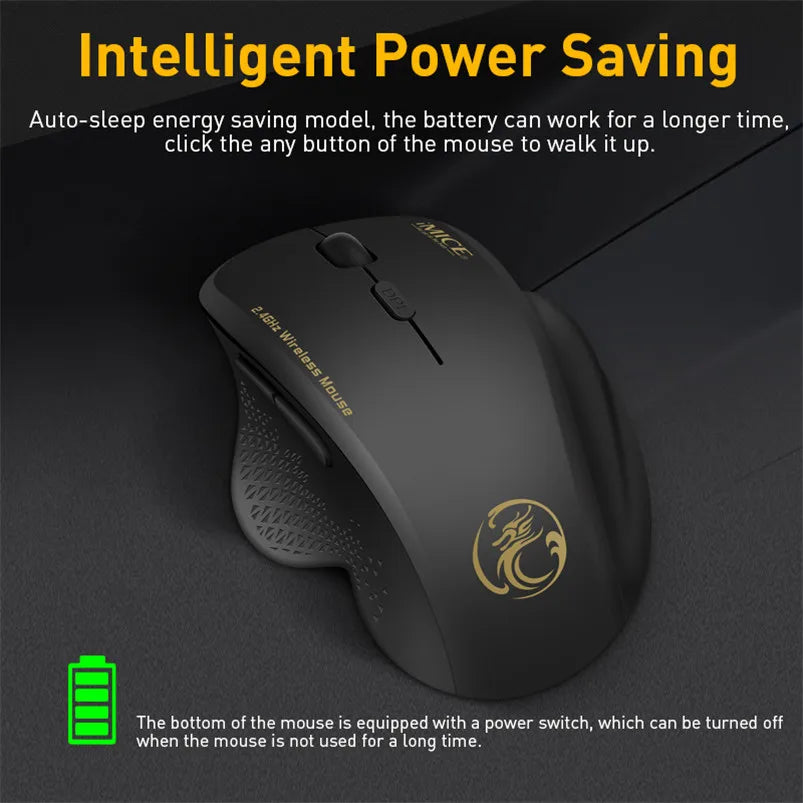 Wireless Mouse Ergonomic Computer Mouse PC Optical Mause with USB Receiver 6 buttons 2.4Ghz Wireless Mice 1600 DPI For Laptop