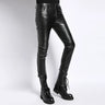 Brand Punk Genuine Leather Pants Men Autumn Winter Slim Warm Motorcycle Down Trousers 6XL Street Black Cowhide Pants