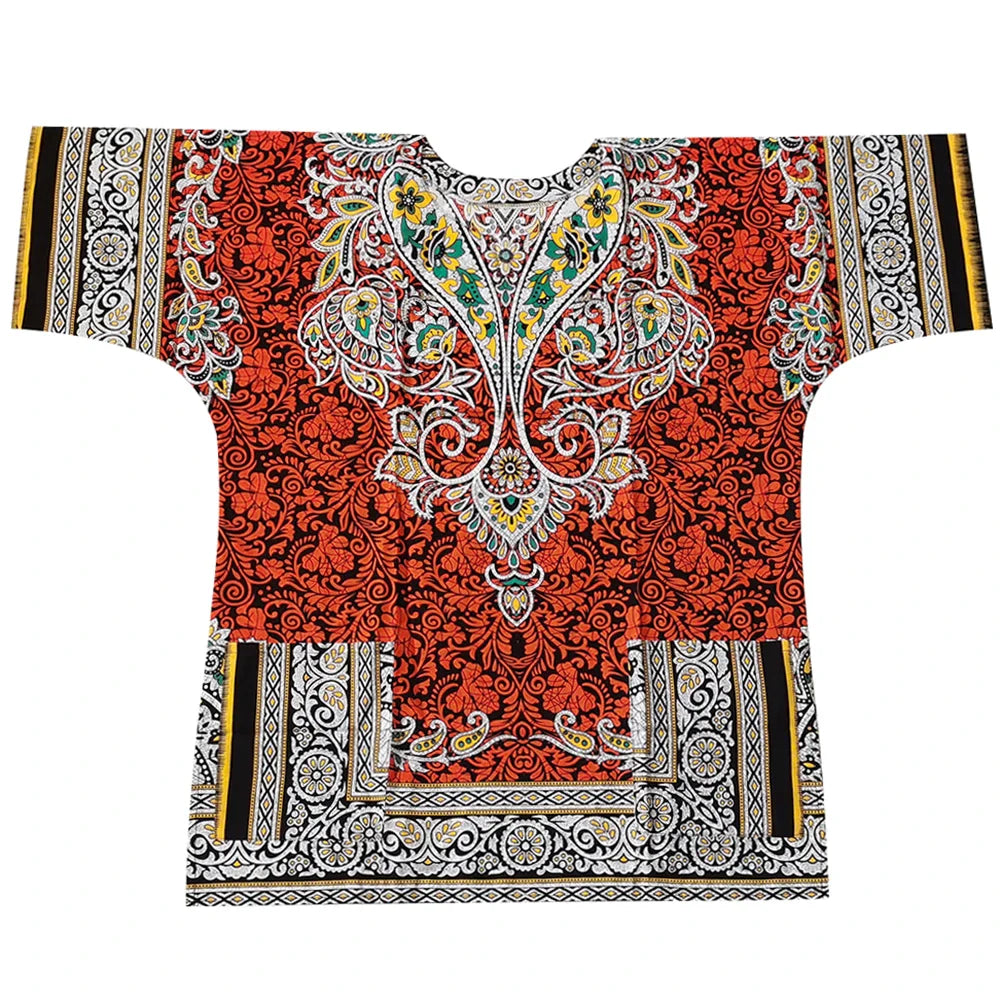 New fashion design African traditional printed 100% cotton Dashiki T-shirts for unisex