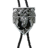 Big cow head western cowboy Tang grass pattern bolo tie leather fashion pendant men and women bolo tie tie rope tide