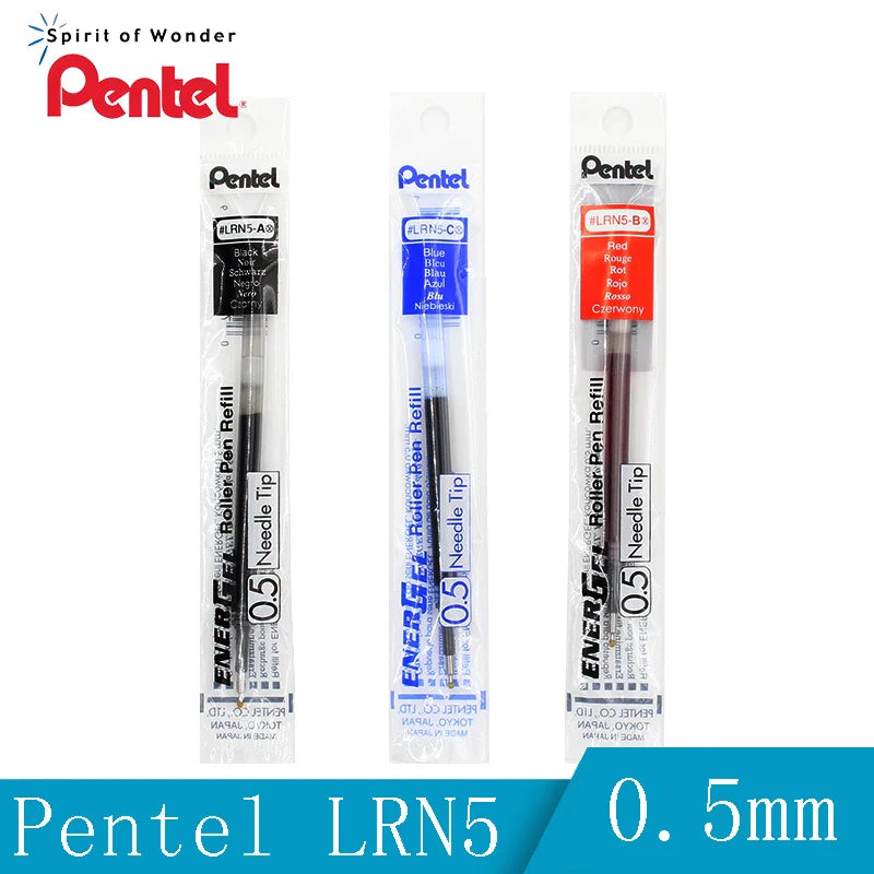 12pcs Pentel Energel X REFILL Needle Tip LRN5 Gel Pen Refill fit for BLN75 / 105 0.5 mm Student Office Signing Supplies