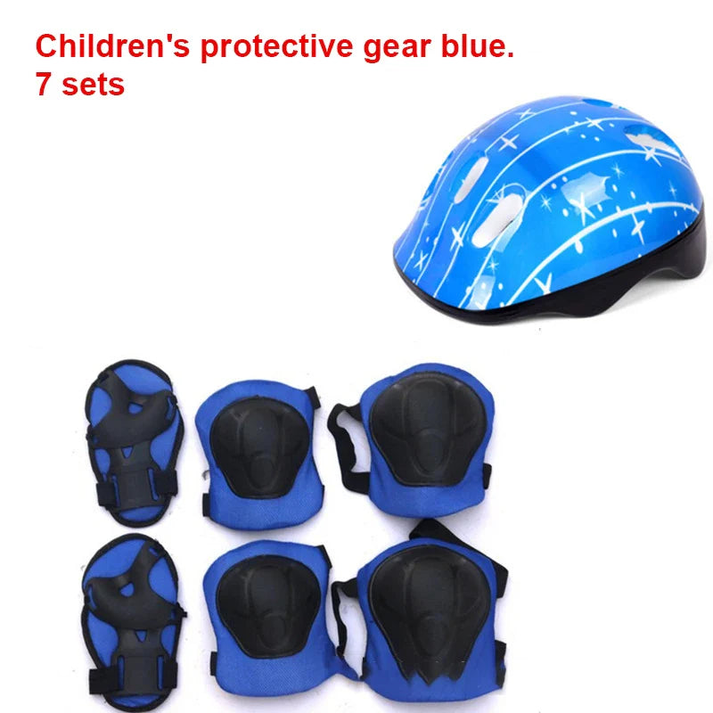 7Pcs/set Kids Boy Girl Safety Helmet Knee Elbow Pad Sets Children Cycling Skate Bicycle Helmet Protection Safety Guard