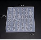 With Holes Alphabet & Number Resin Mould Letter A To Z Diy Necklace Pendant Silicone Molds for Uv Epoxy Resin Keychain