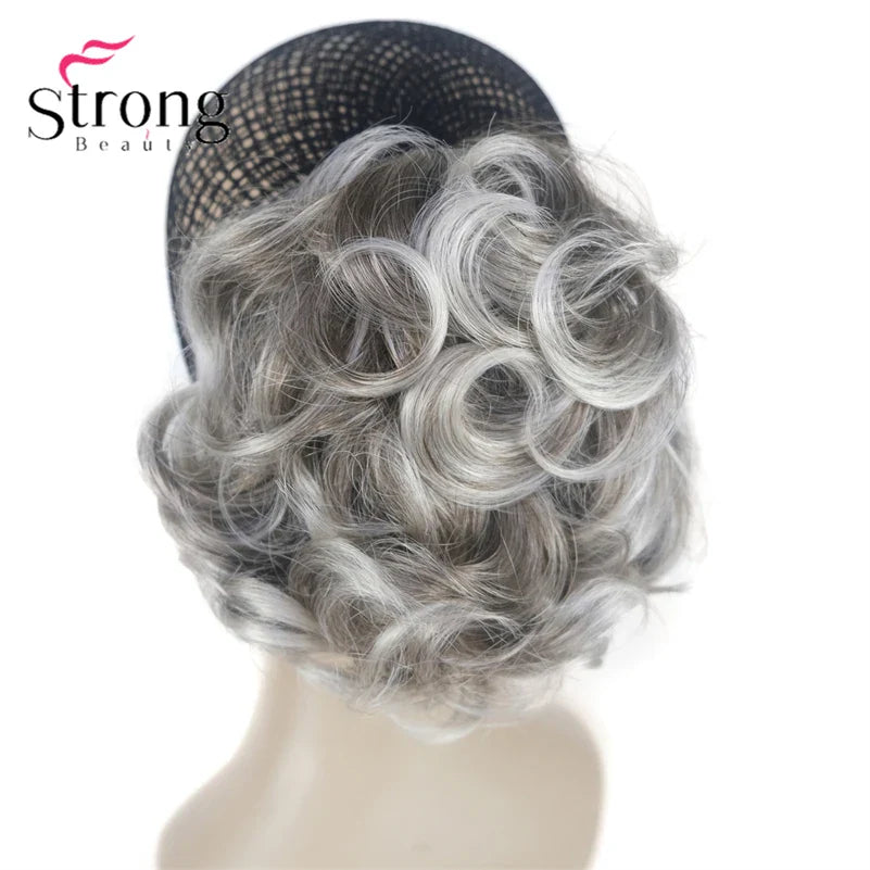 StrongBeauty Silver Short Natural Wave Ponytail Hair Extension With Claw Clip In Hairpiece COLOUR CHOICES