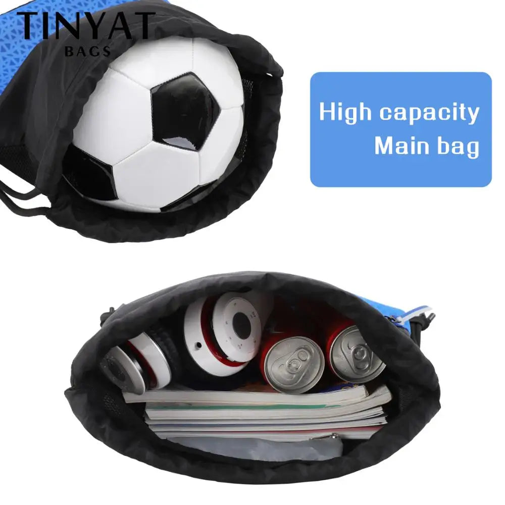 TINYAT Drawstring Pocket Bag Sports Waterproof Backpack black sport backpack for men women Lightweight 0.15kg