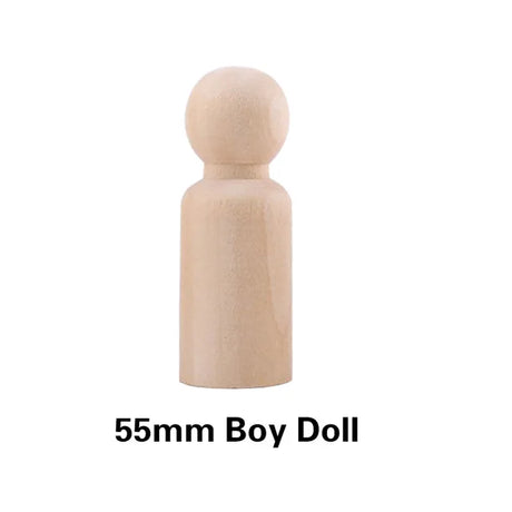 Wooden Doll Peg Baby Teether DIY Color Painting Peg Dolls Unfinished Wood Blank Male & Female Doll Bodies Decoration Toys