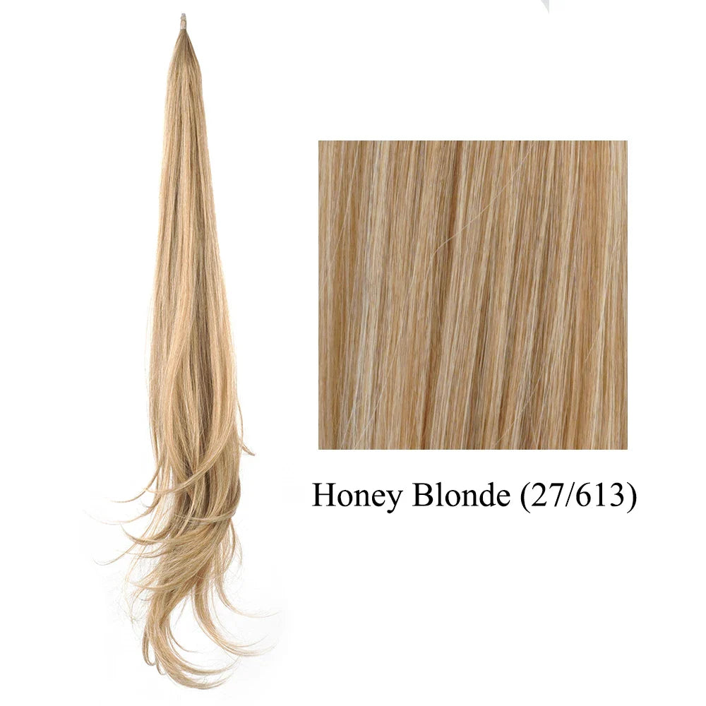 Soowee Long Synthetic Hair Extension Blonde Wrap Pony Tail Flexible Hair Ponytails Hairpieces