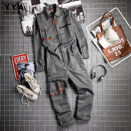 Work Overalls Uniforms Men‘s Working Coveralls Welding Suit Car Repairmen Workshop Jumpsuit Mechanic Uniforms Household Workwear