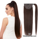 Real Beauty Ponytail Human Hair Wrap Around Horsetail Straight Brazilian100% Remy Human Hair Ponytail Extensions 60/100/120/150g