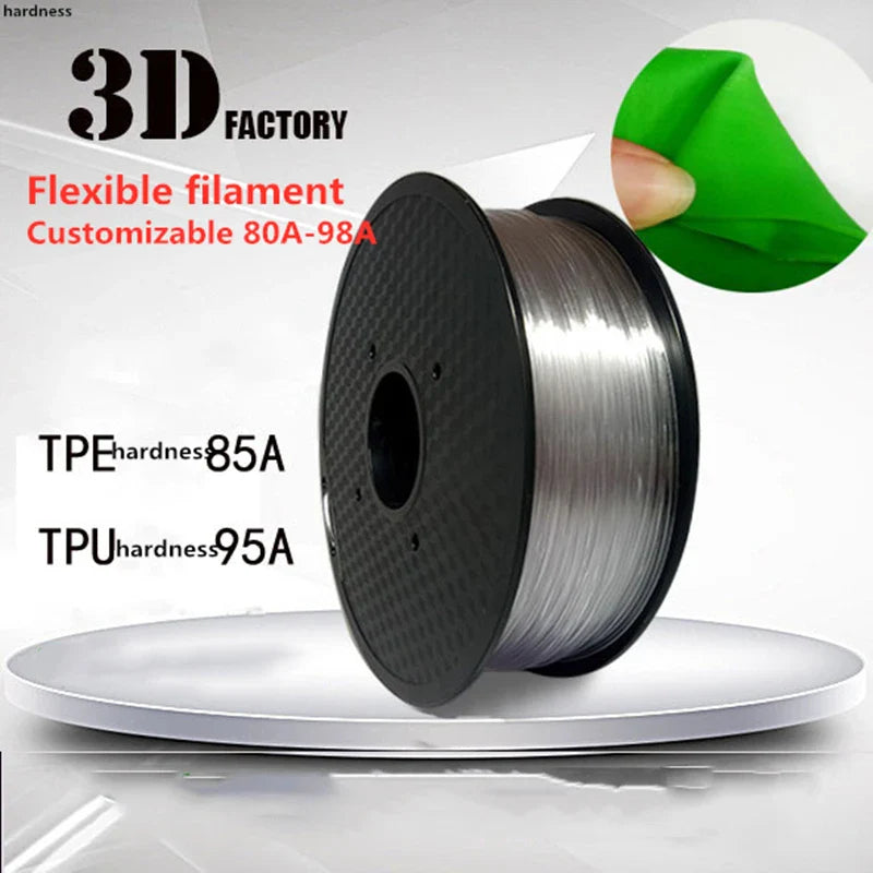 TPE 3D PRINTER FILAMENT Flexible Soft 1.75MM 1KG 0.5kg  Elastic Rubber Materials Printing ±0.02mm Best Sellers Seller HOT GOOD