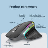 KuWFi Rechargeable Wireless Mouse Silent Gaming Mouse 2.4G&Bluetooth Mause Ergonomic for PC Laptop 4000DPI 9 Button RGB Mice